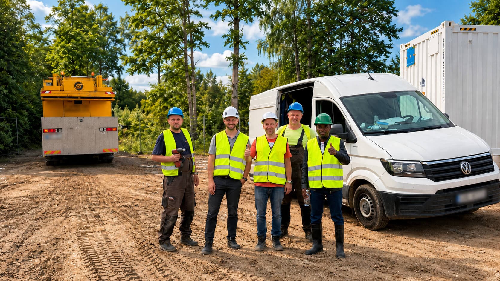 Technical partners at a solar installation